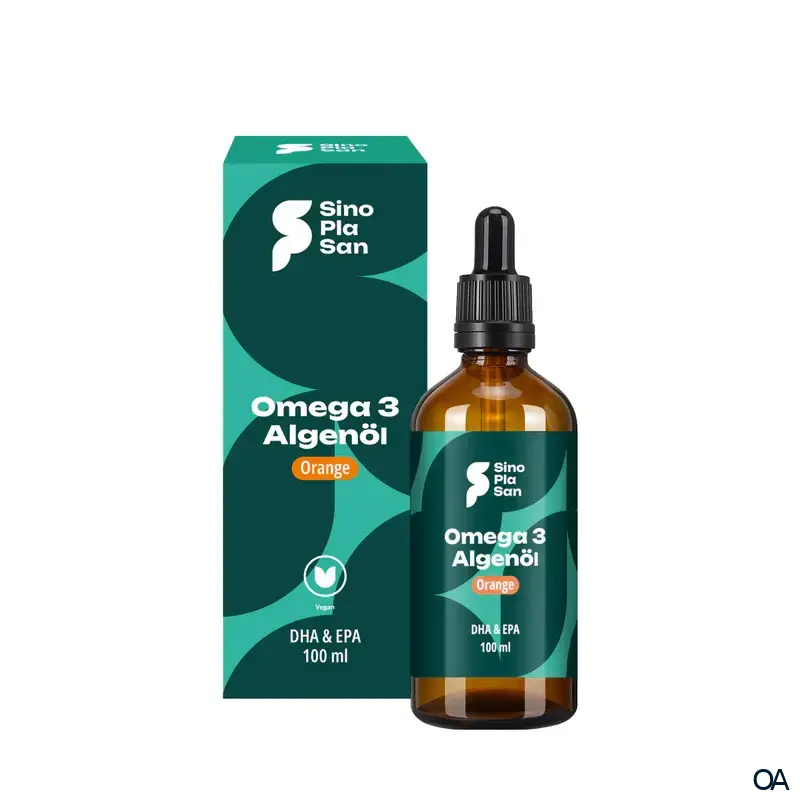 SinoPlaSan Omega 3 Algenöl DHA+EPA Orange Tropfen