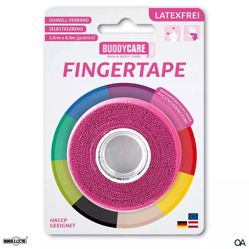 BUDDYCARE® MED Fingertape Pink 2,5 cm x 4,5 m
