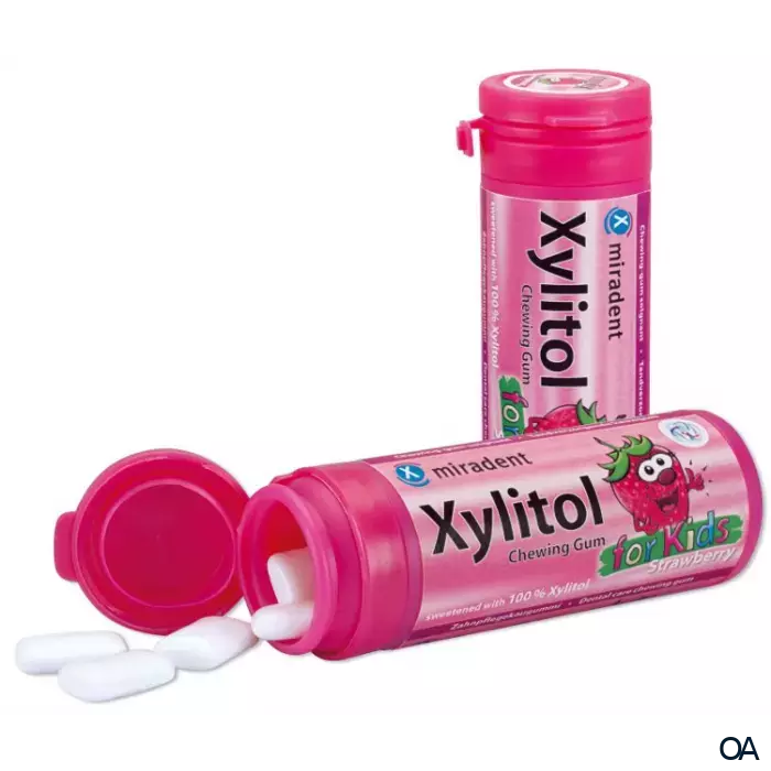 miradent Xylitol Chewing Gum Erdbeere