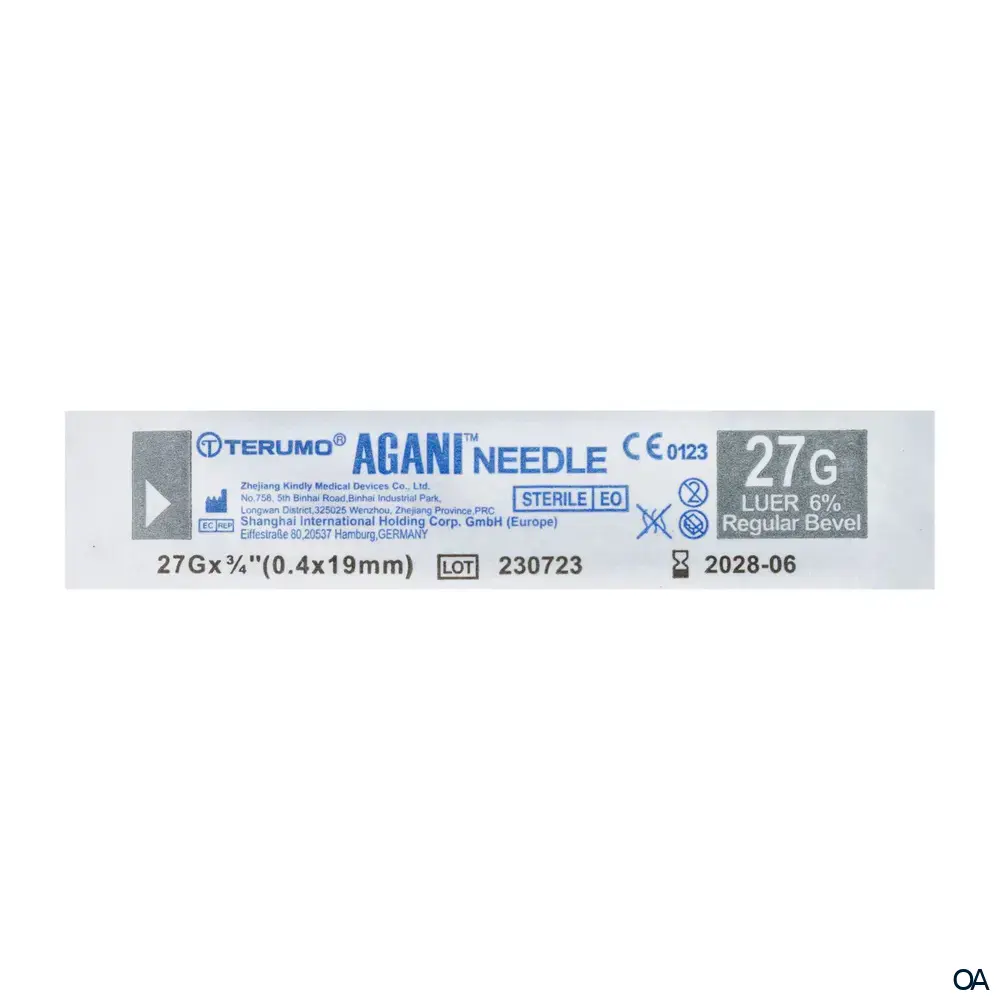 Terumo® Agani™ Einmal-Kanüle 27G, Ø 0,4 x 19 mm, grau, Nr. 20