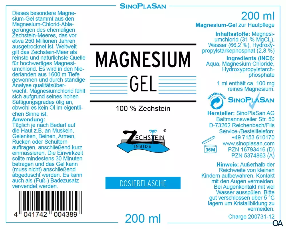 SinoPlaSan Magnesium-Gel Zechstein