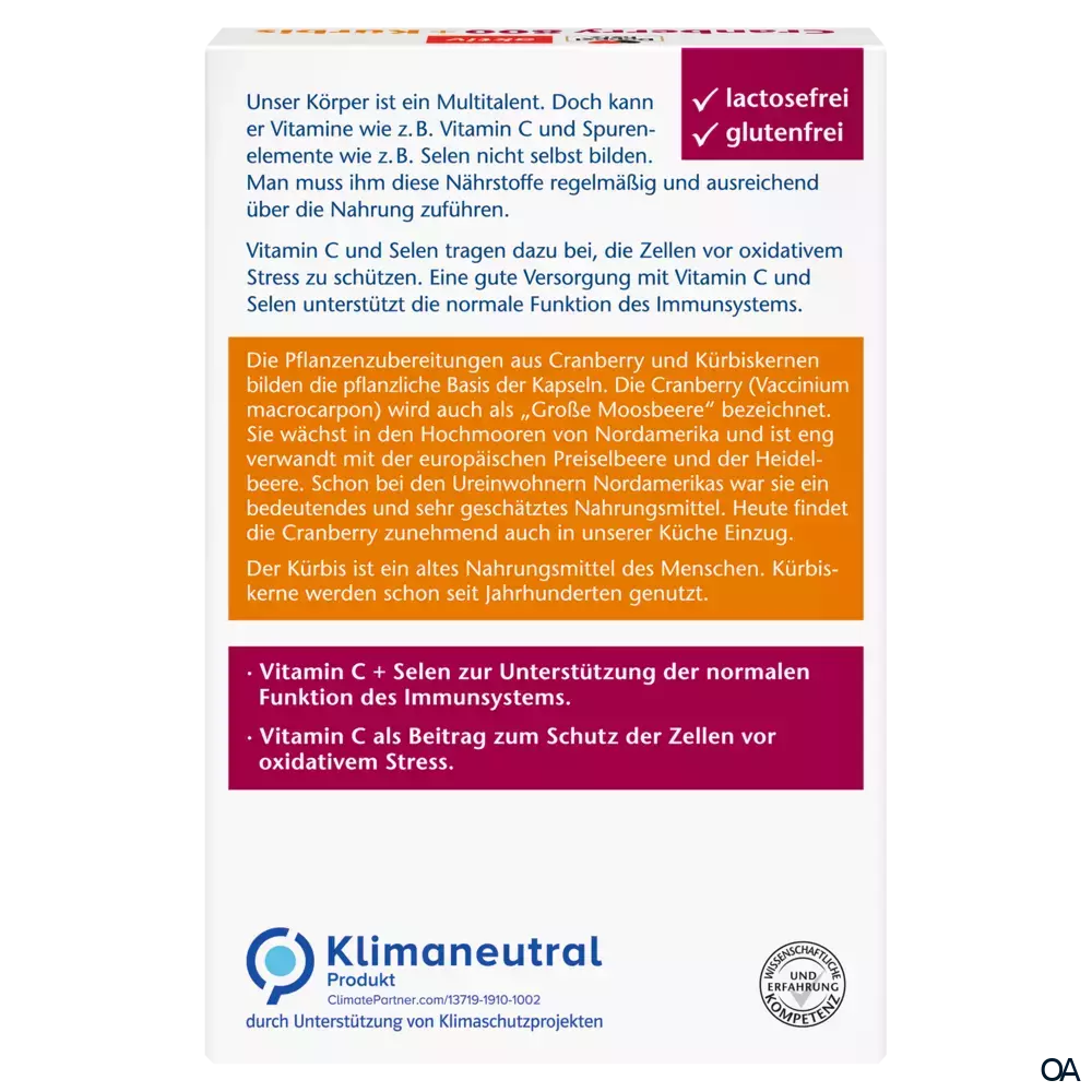 Doppelherz aktiv Cranberry + Kürbis 800 Kapseln