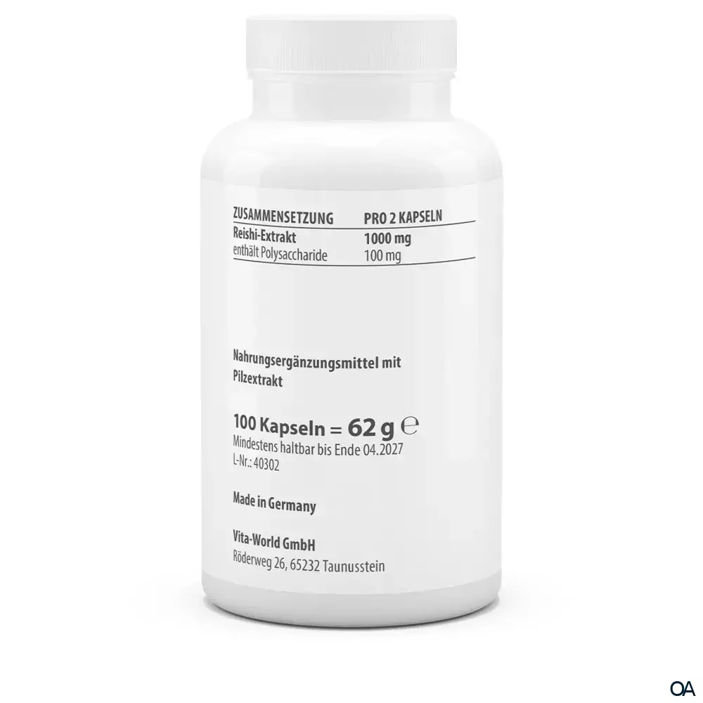 Vitaworld Reishi Extrakt 500 mg Kapseln