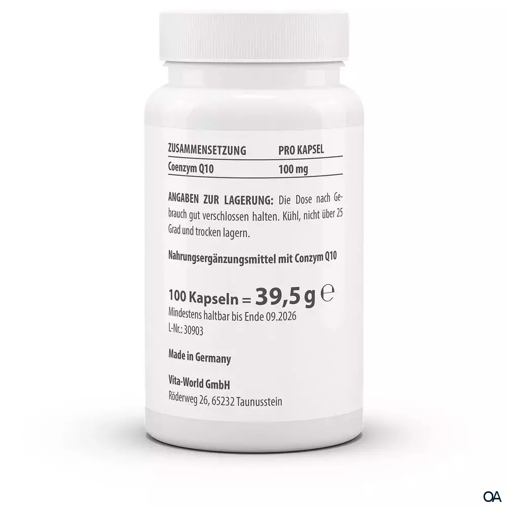 Vitaworld Coenzym Q10 100 mg Ubichinon Kapseln