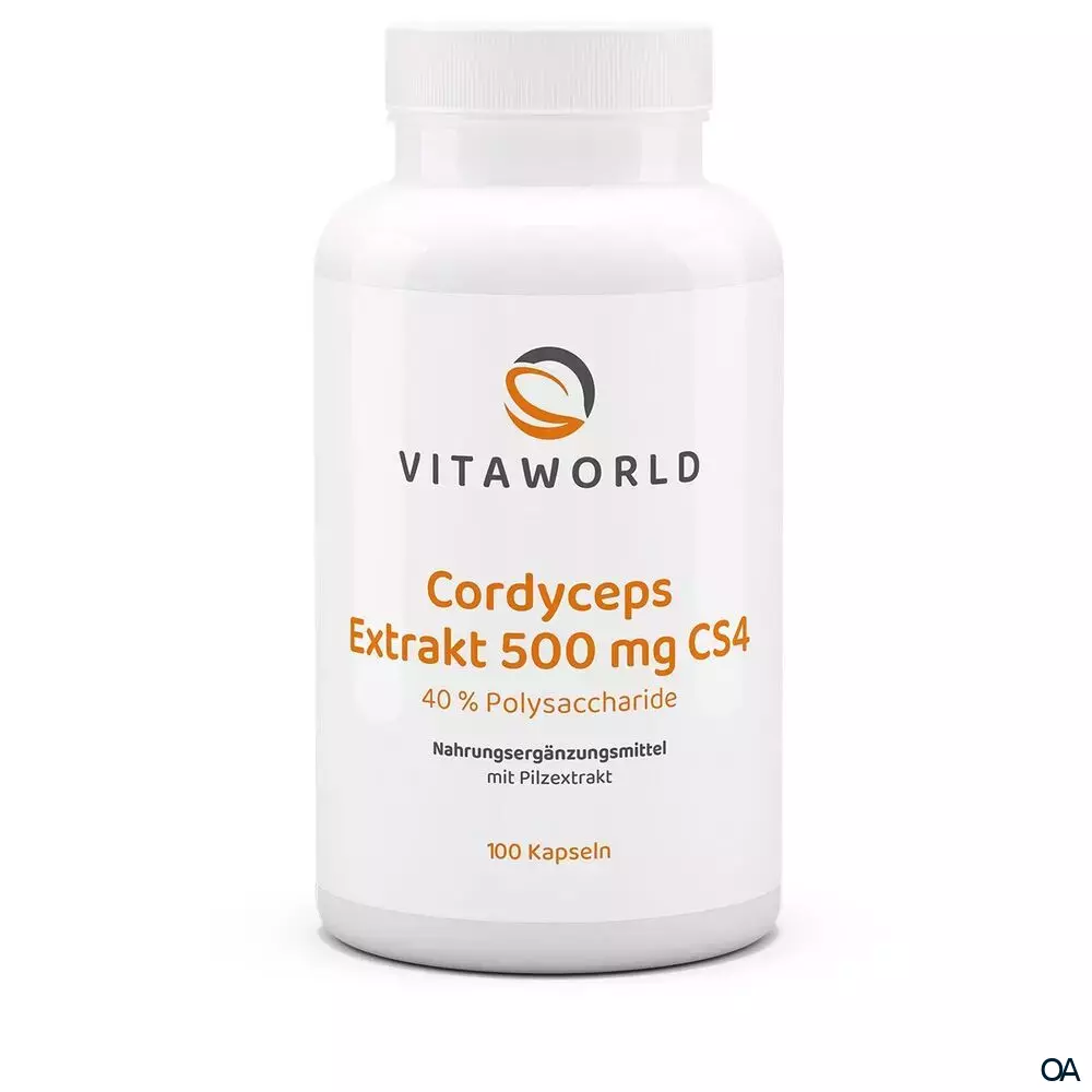 Vitaworld Cordyceps Extrakt CS4 500 mg 40% Polysaccharide Kapseln