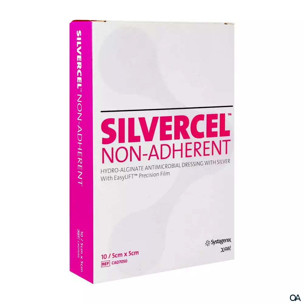 3M™ Silvercel™ Non-Adherent Silberhaltige antimikrobielle Hydroalginat-Wundauflagen steril, 5 x 5 cm