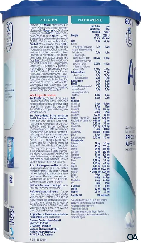 Aptamil Anti-Reflux Komplettnahrung Pulver - Von Geburt an