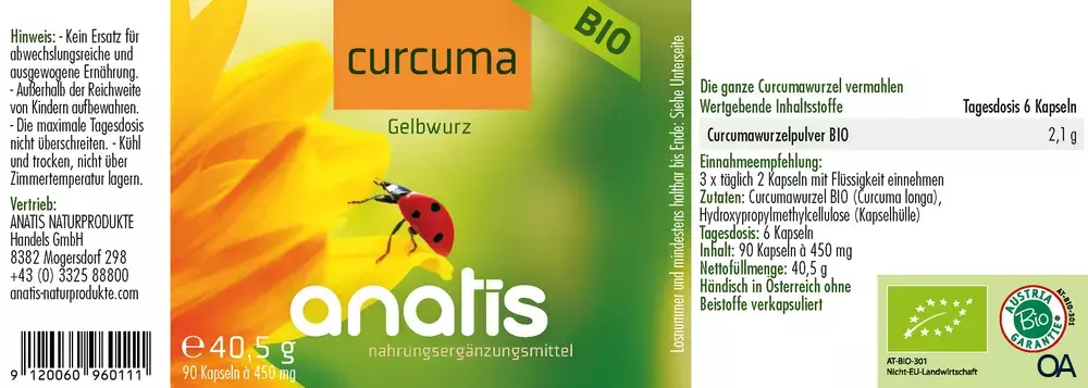 anatis Curcuma BIO Kapseln