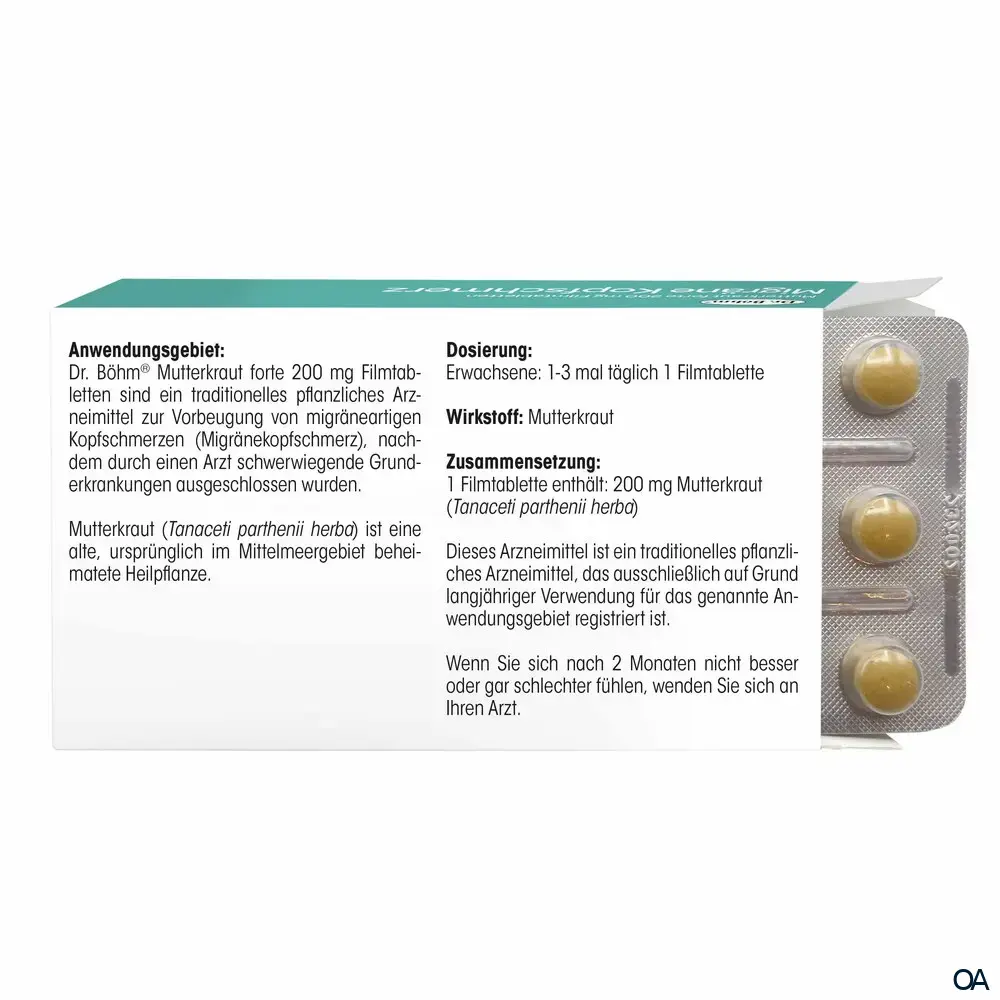Dr. Böhm® Mutterkraut forte 200 mg Filmtabletten