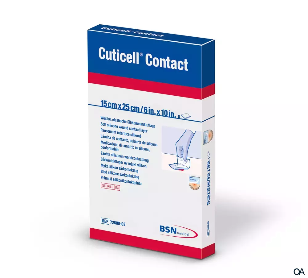 Cuticell® Contact Silikon Wundkontaktschicht 15 x 25 cm steril