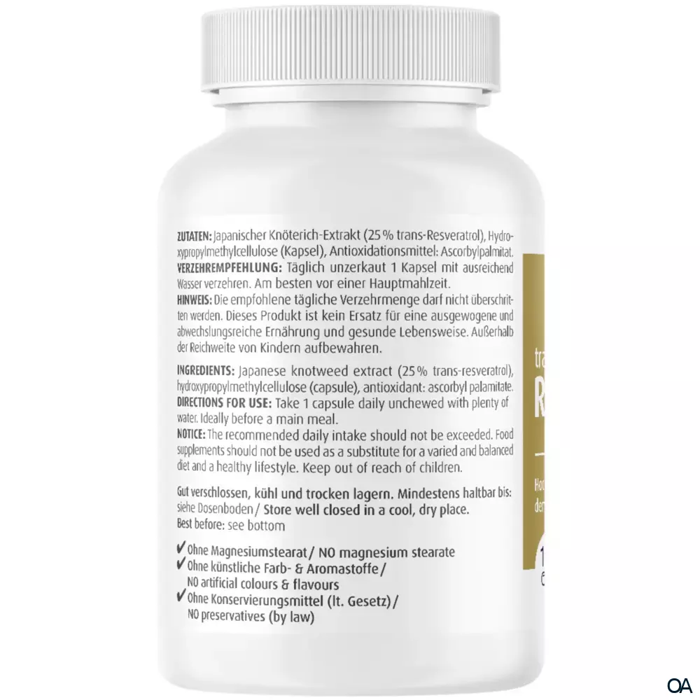ZeinPharma Resveratrol 125 mg Kapseln