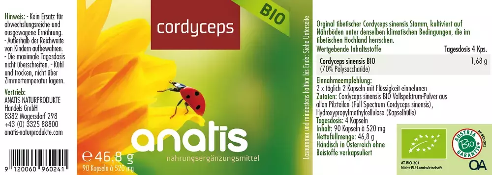 anatis Cordyceps Pilz BIO Kapseln