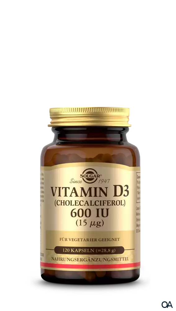 Solgar® Vitamin D₃ (Cholecalciferol) 600 IU (15 mcg) Kapseln