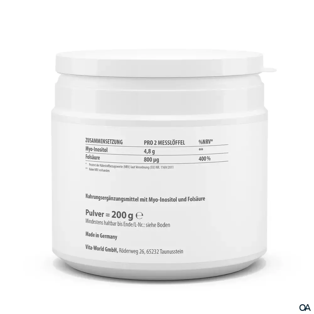 Vitaworld Inositol + Folsäure Pulver