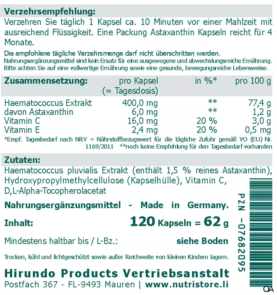 The Nutri Store Astaxanthin Kapseln