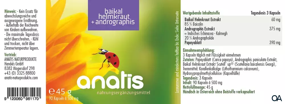 anatis Baikal Helmkraut + Andrographis Kapseln