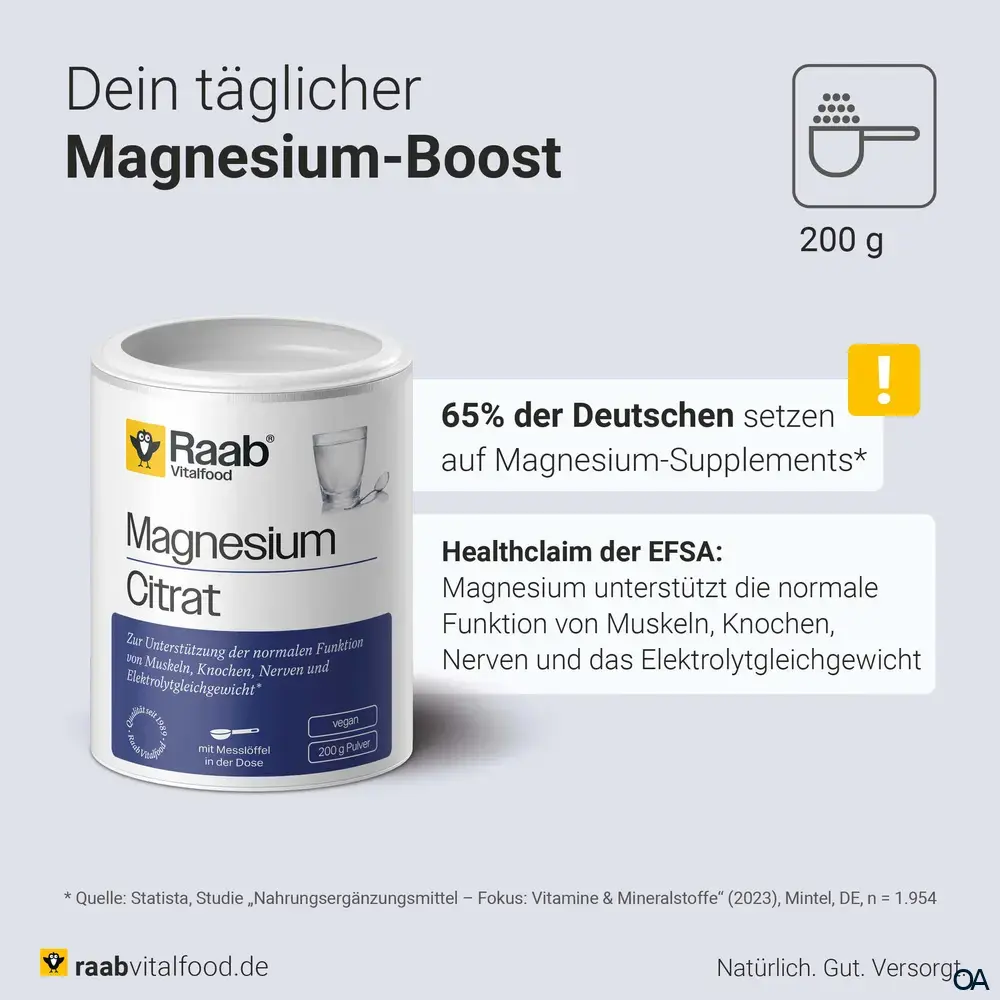 Raab® Vitalfood Magnesiumcitrat Pulver