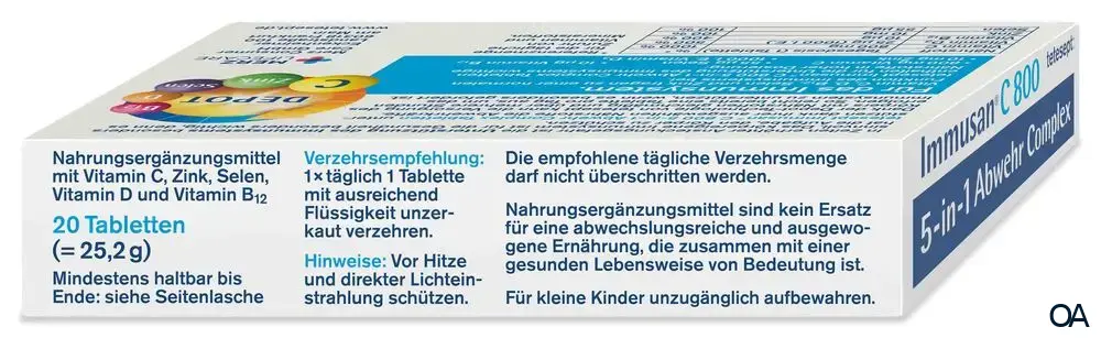tetesept Immusan® C 800 5 in 1 Abwehr Complex Depot-Tabletten