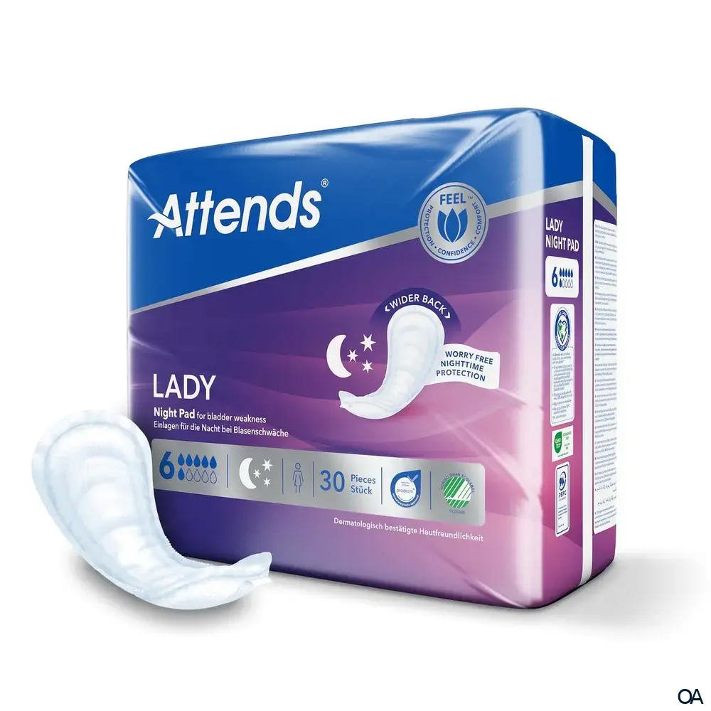 Attends Lady Night Pad 6 - Einlagen bei Harninkontinenz