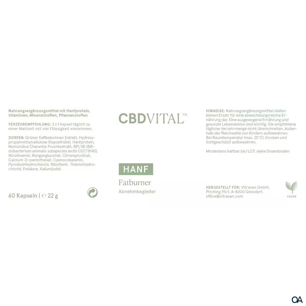 CBD VITAL Hanf Fatburner Kapseln CBD VITAL Hanf Fatburner Kapseln