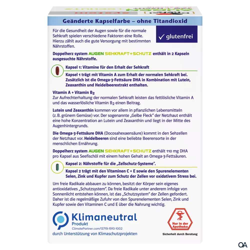 Doppelherz system AUGEN SEHKRAFT + SCHUTZ Tag + Nacht Kapseln