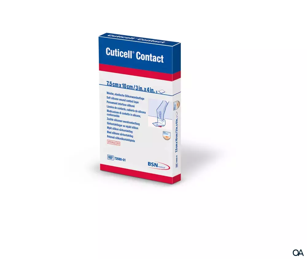 Cuticell® Contact Silikon Wundkontaktschicht 7,5 x 10 cm steril