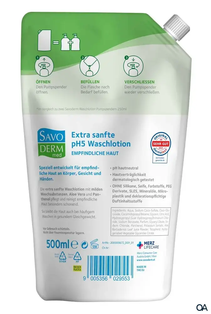 Savoderm med Extra sanfte pH5 Waschlotion Nachfüllbeutel