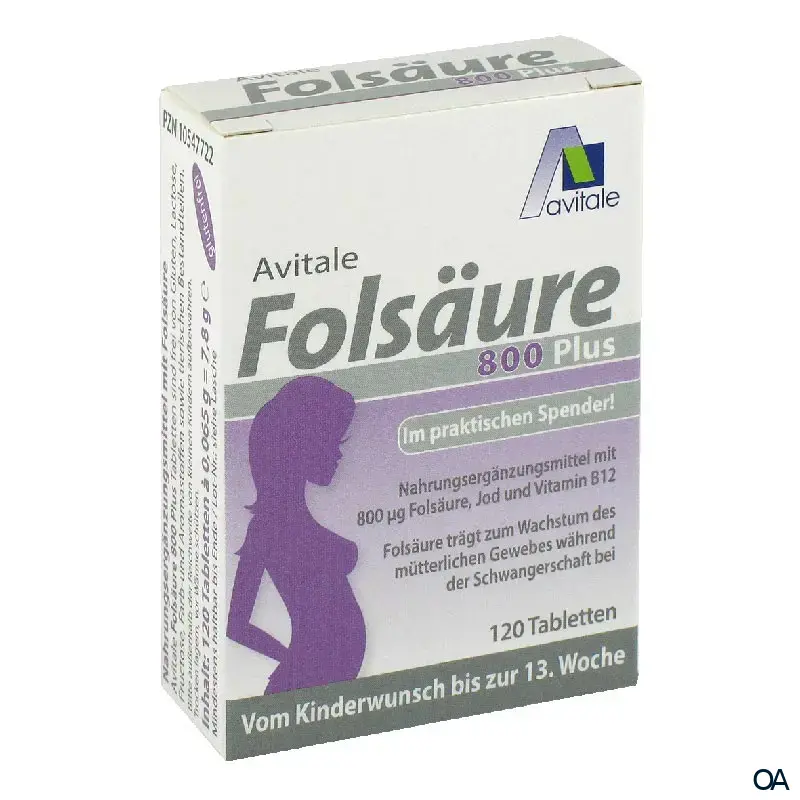 Avitale Folsäure 800 Plus Tabletten