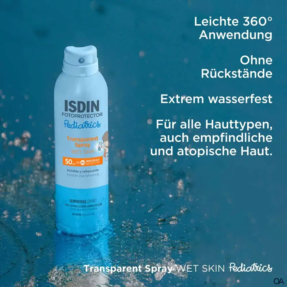 ISDIN Fotoprotector Transparent Spray Wet Skin Pediatrics LSF 50