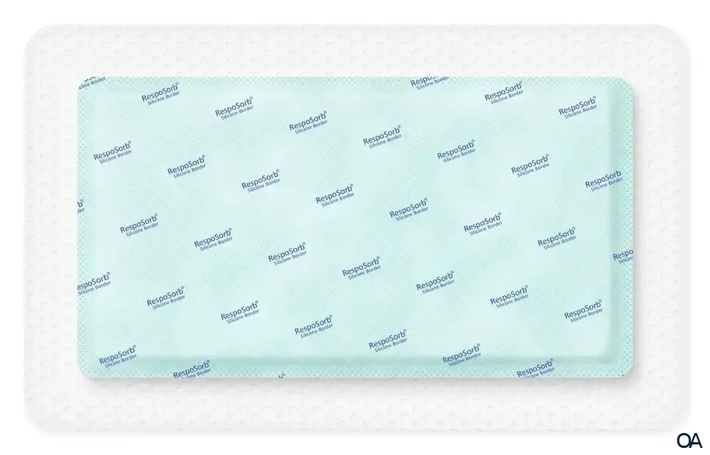RespoSorb® Silicone Border selbsthaftende superabsorbierende Saugkompresse mit Silikonwundkontaktschicht steril, 16 x 26 cm