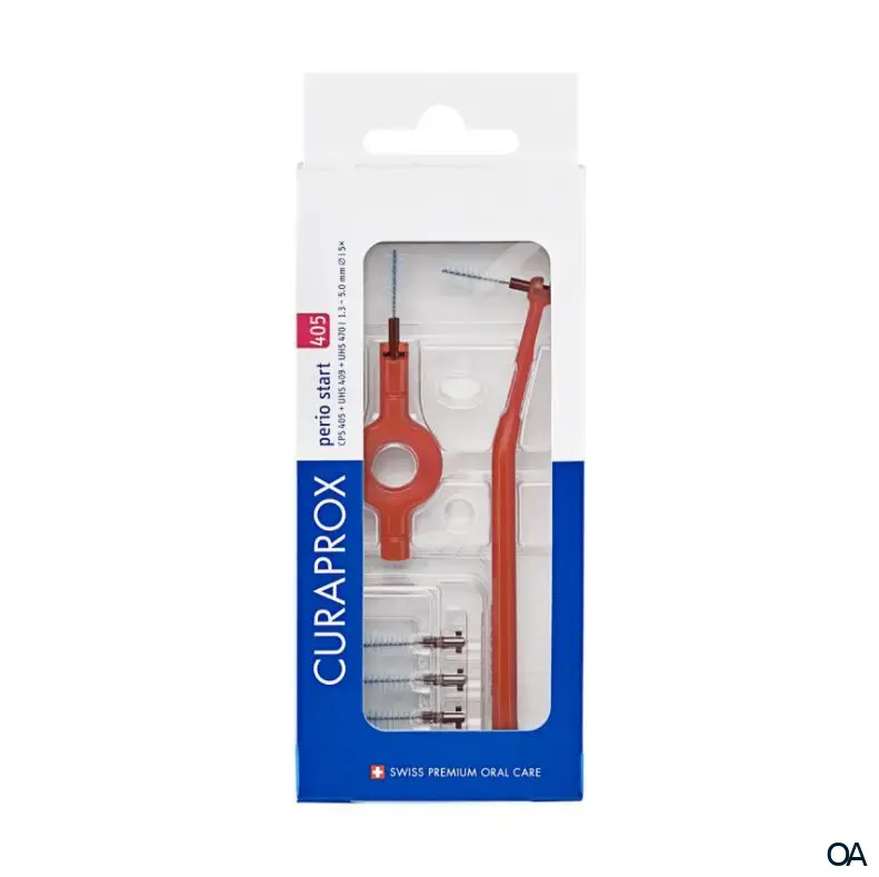 Curaprox CPS 405 perio start mit 5 CPS 405 + UHS 409 und UHS 470 cherry pink Halter