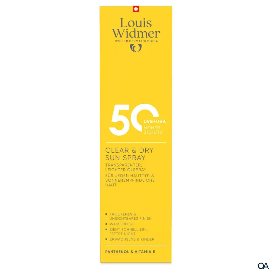 Louis Widmer suncare Clear & Dry Sun Spray 50 - Transparenter, leichter Ölspray - leicht parfümiert