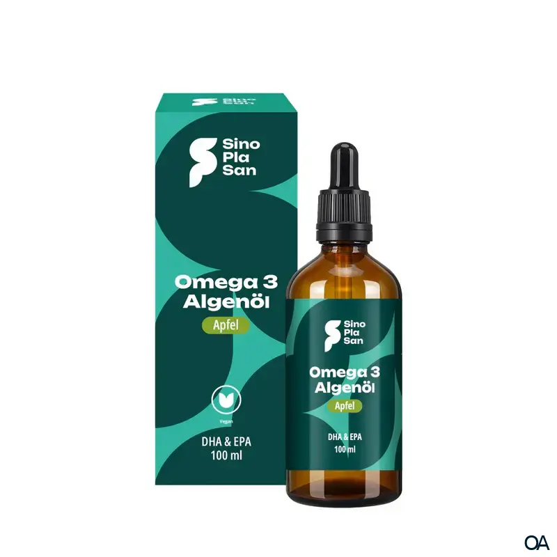 SinoPlaSan Omega 3 Algenöl DHA+EPA Apfel Tropfen