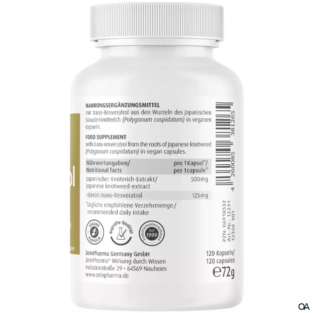 ZeinPharma Resveratrol 125 mg Kapseln