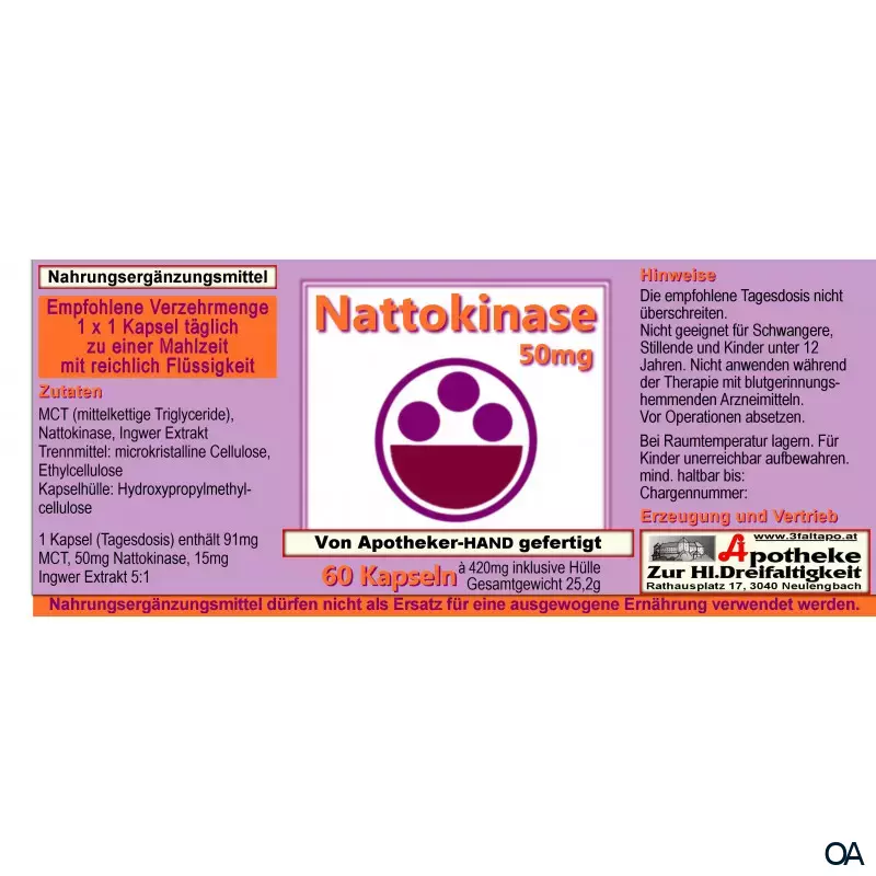 Nattokinase 50 mg Kapseln