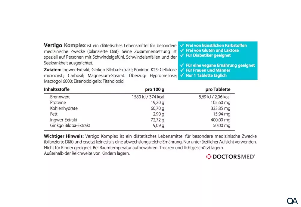 Doctorsmed® Vertigo Komplex Tabletten