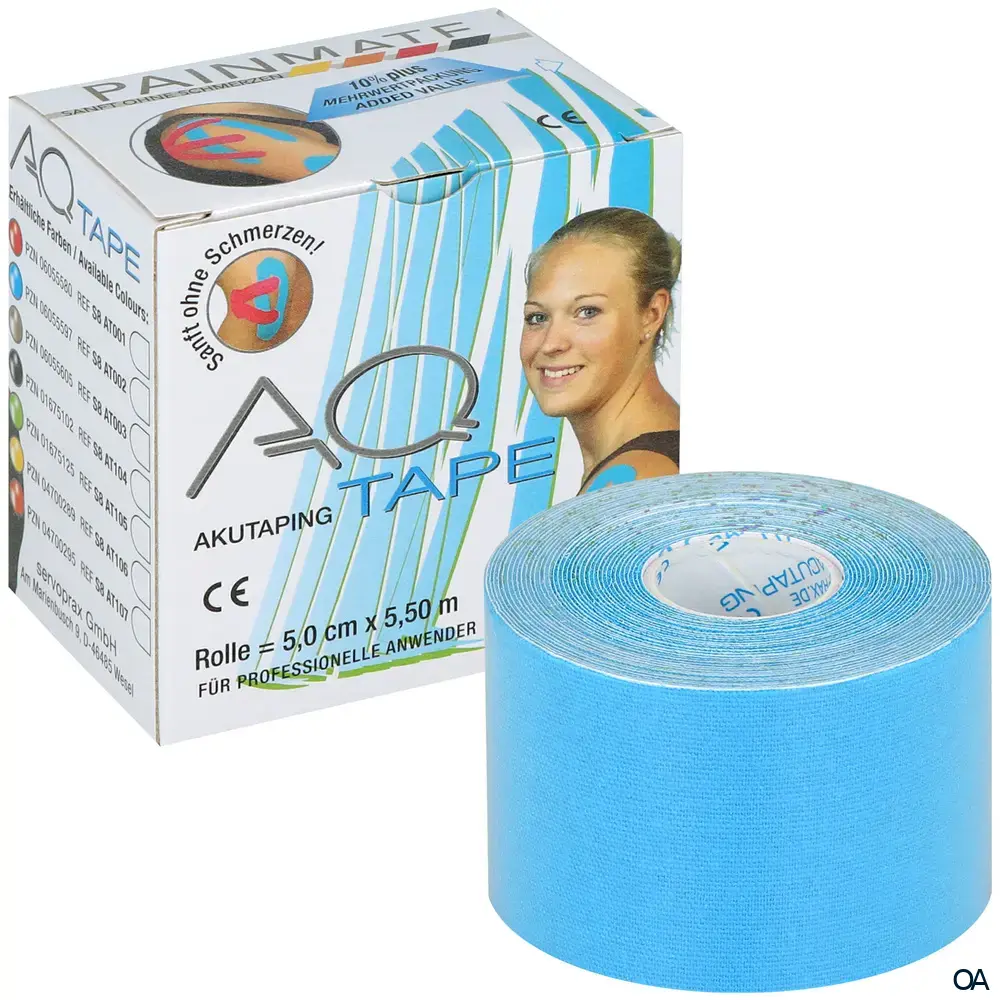 AQ® Tape für kinesiologisches Taping 5 cm x 5 m, blau