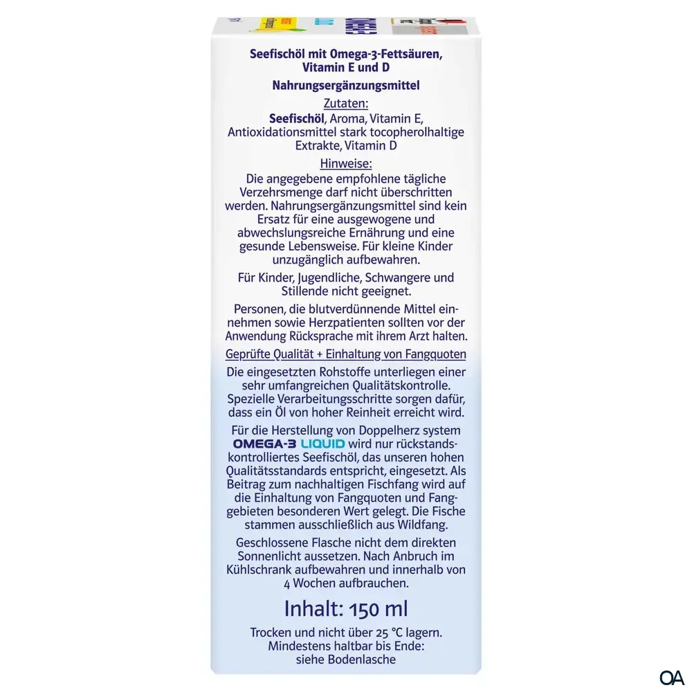Doppelherz system Omega-3 Liquid Flüssigkeit - Zitrone