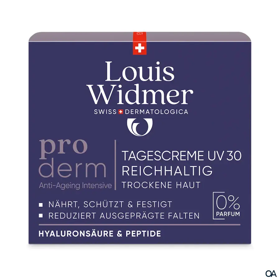 Louis Widmer proderm Tagescreme UV 30 Reichhaltig - ohne Parfum