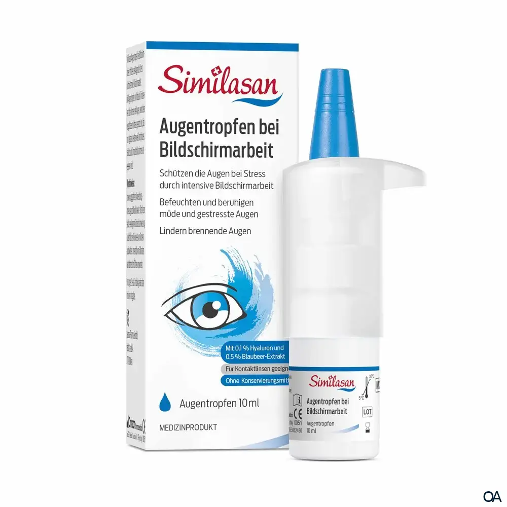 Similasan Augentropfen bei Bildschirmarbeit