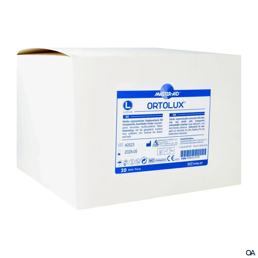 Master Aid® Ortolux® steriler, ergonomischer Uhrglasverband Large - 114 x 80 mm