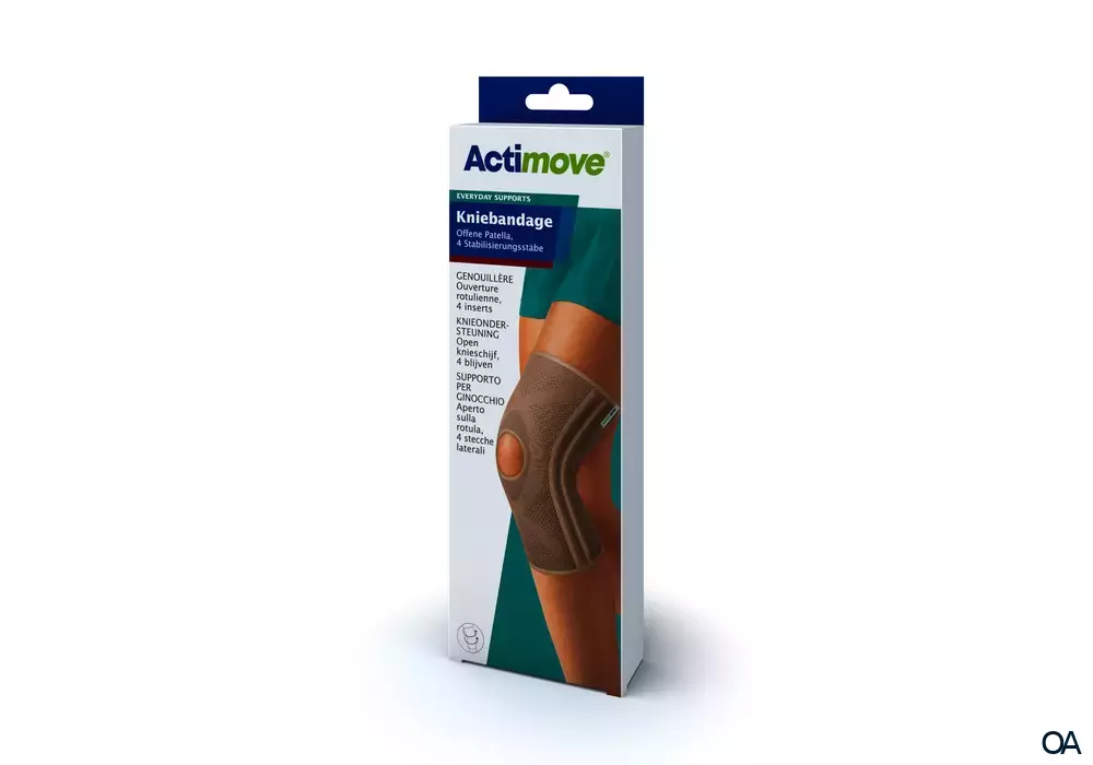 Actimove® Kniebandage Offene Patella, 4 Stabilisierungsstäbe - Medium