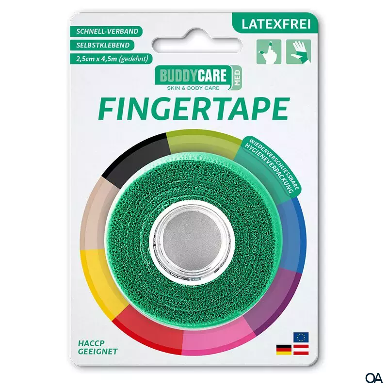 BUDDYCARE® MED Fingertape Grün 2,5 cm x 4,5 m