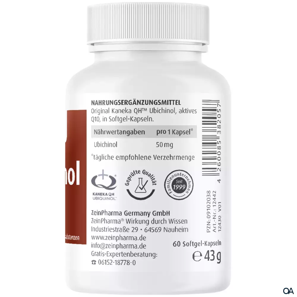 ZeinPharma Coenzym Q10 Ubichinol 50 mg Softgel-Kapseln