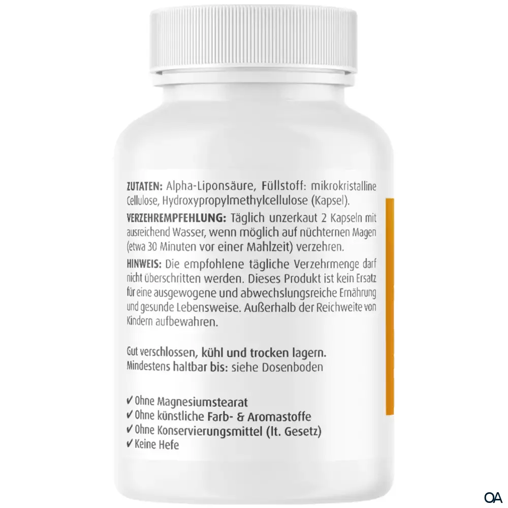 Zeinpharma Alpha-Liponsäure 500 mg Kapseln