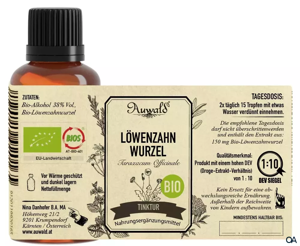 Auwald® Löwenzahnwurzel - BIO Tropfen (Auszug, Extrakt, Essenz)