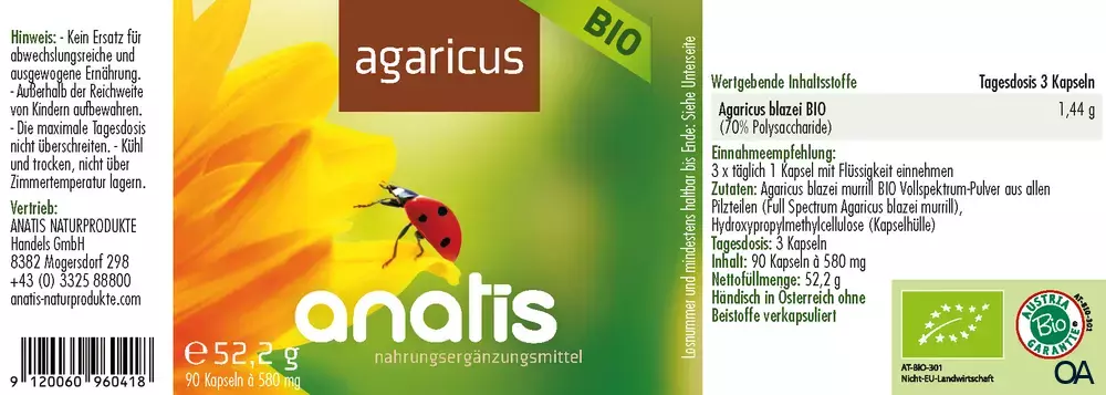 anatis Agaricus Pilz BIO Kapseln