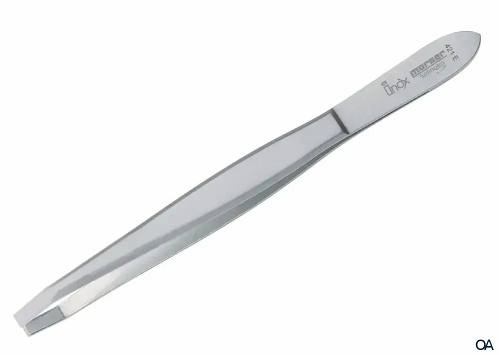 Mörser Solingen 421E Pinzette Inox (9 cm), gebogen