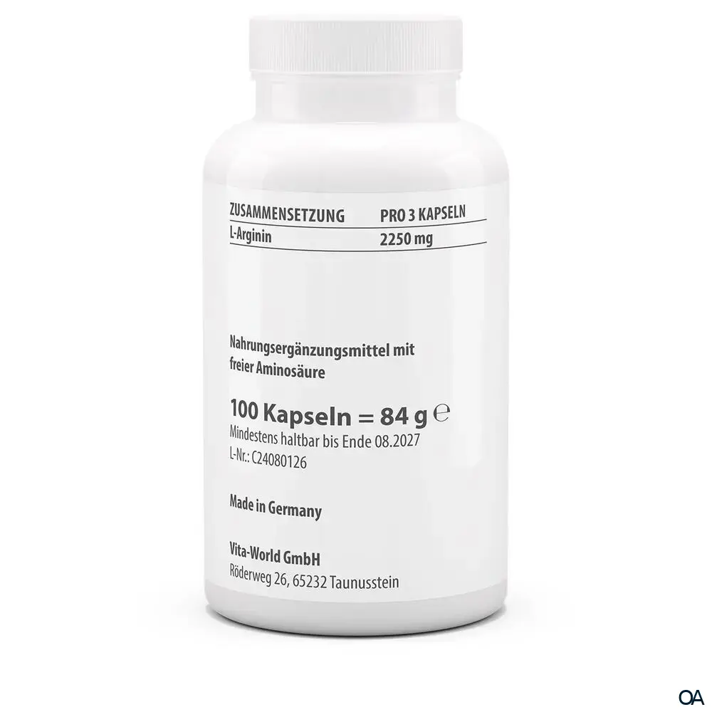 Vitalworld L-Arginin 750 mg Kapseln