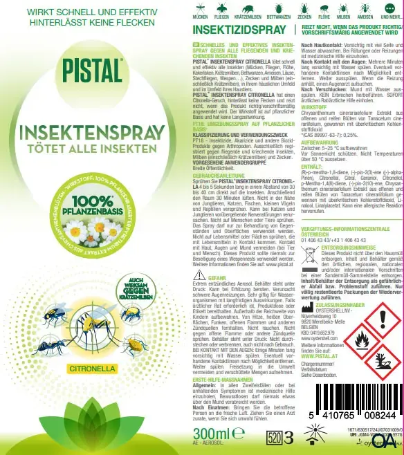Pistal® Insektenspray Citronella